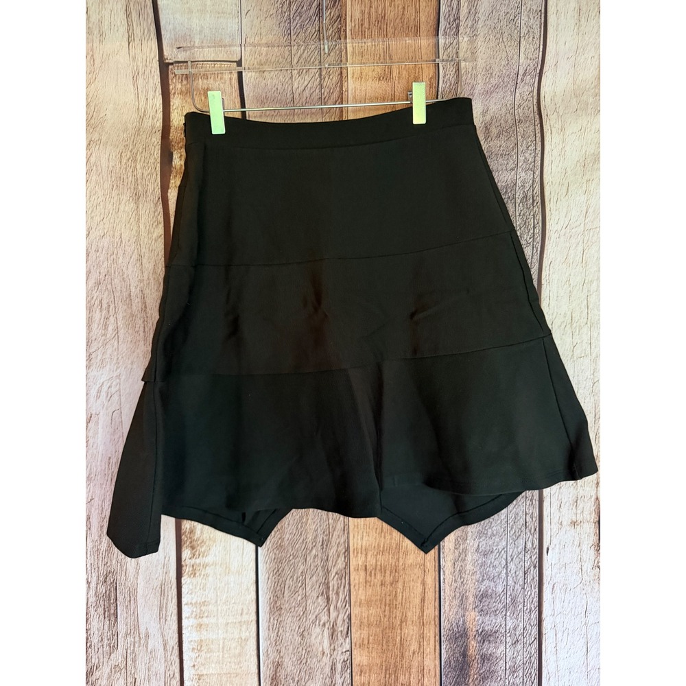 Maeve by‎ Maeve Skirt Anthropologie Asymmetrical Ruffle Black Minimalist Size 10